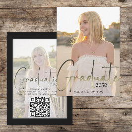 Convite Código QR de Fotografia da Caligrafia Preta do For