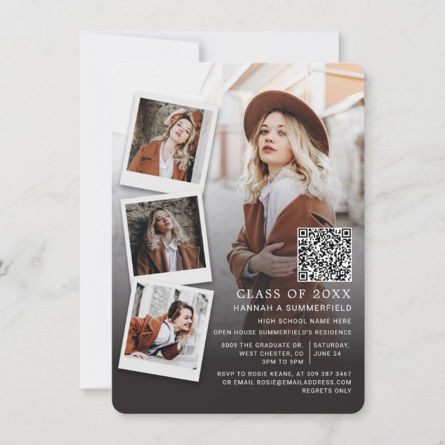 Convite Código QR de Fotos da Festa de Formatura de 2026 (Frente)
