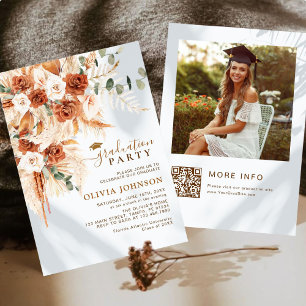 Convite Código QR de Graduação de Foto Mínima Moderna
