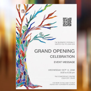 Convite Código QR de Grande Inauguração Empresarial