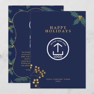 Convite Código QR de Natal de Holly Berry Christmas Busine