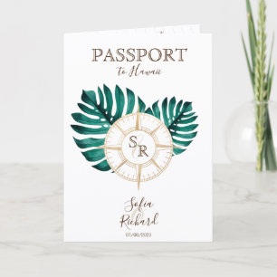 Convite Código QR de Passaporte de Casamento de Destino de