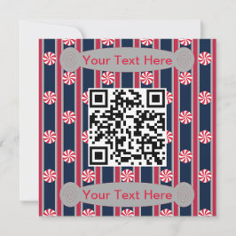 Convite Código QR de Peppermint Divertido e Elegante