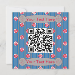 Convite Código QR de Peppermint Divertido e Elegante