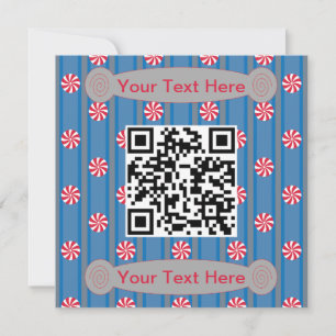 Convite Código QR de Peppermint Divertido e Elegante