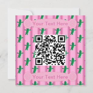 Convite Código QR de Picles Rosa e Rico