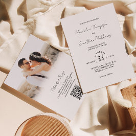 Convite Código QR de RSVP de Casamento com Orçamento de Fo