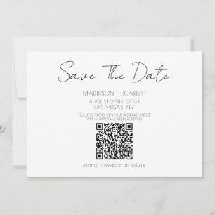 Convite Código QR de Save The Date de Roteiro Minimalista