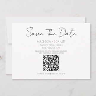 Convite Código QR de Save The Date de Roteiro Minimalista