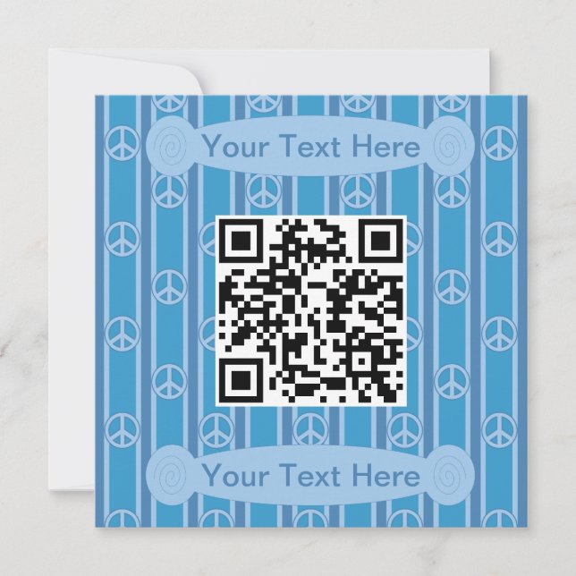 Convite Código QR de Sinal de Paz de Diversão e Rico (Frente)