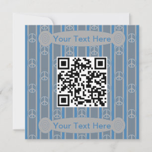 Convite Código QR de Sinal de Paz de Diversão e Rico