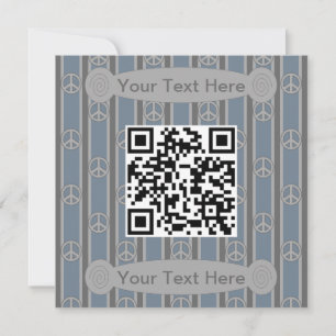Convite Código QR de Sinal de Paz de Diversão e Rico