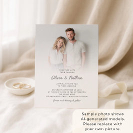 Convite Código QR de Sobreposição de Foto Minimalista para