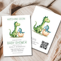 Código QR - Dinossauro Cortado Hatching Logo Chá d