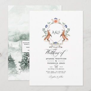 Convite Código QR do Brasão de Louro da Floresta RSVP Casa