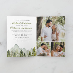 Convite Código QR do Casamento Floresta de Pinheiros da Mo