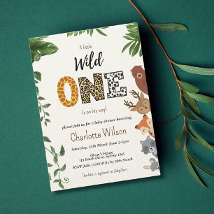 Convite Código QR do chá de fraldas de tipografia Wild One