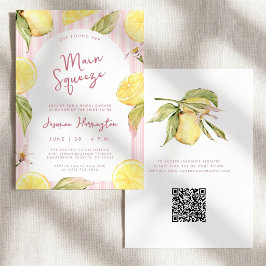 Convite Código QR do Chuveiro de Noiva Limão Squeeze Princ