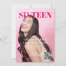 Convite Código QR do Cobrir da Revista Teen Doce Dezesseis