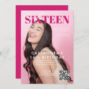 Convite Código QR do Cobrir da Revista Teen Doce Dezesseis
