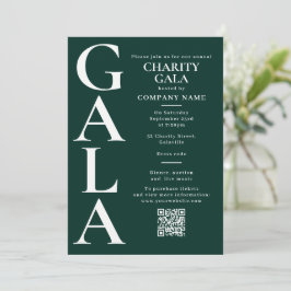 Convite Código QR do Evento de Gala de Caridade Verde