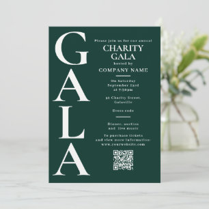 Convite Código QR do Evento de Gala de Caridade Verde