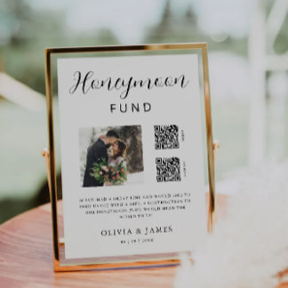 Convite Código QR do Fundo Honeymoon e Casamento Fotográfi