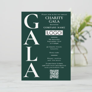 Convite Código QR do Logotipo do Evento de Gala de Caridad