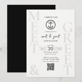 Convite Código QR do Logotipo do Evento de Jantar de Netwo