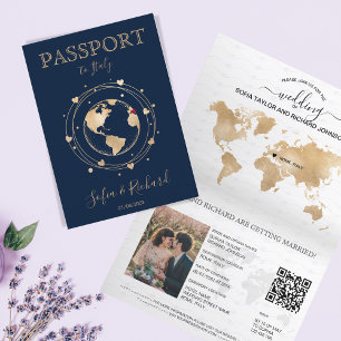 Convite Código QR do Mapa Mundial do Passaporte de Destino
