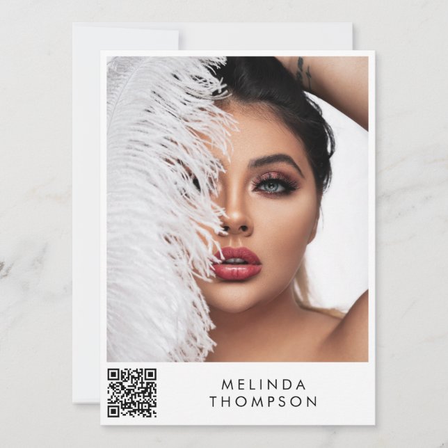 Convite Código QR do modelo de na moda da placa Comp 5 fot (Frente)