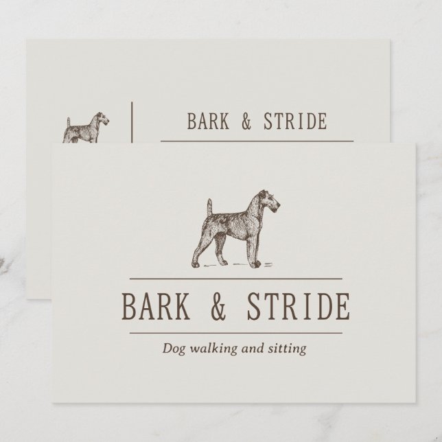 Convite Código QR do Negócio de Passeio de Cães Bark & Str (Frente/Verso)