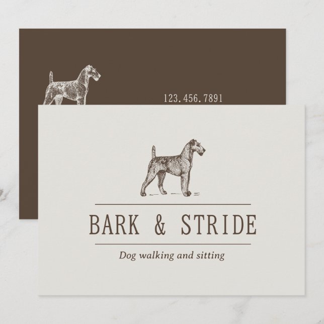Convite Código QR do Negócio de Passeio de Cães Bark & Str (Frente/Verso)