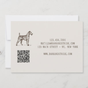 Convite Código QR do Negócio de Passeio de Cães Bark & Str
