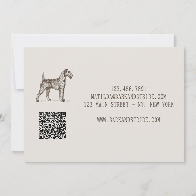 Convite Código QR do Negócio de Passeio de Cães Bark & Str (Verso)