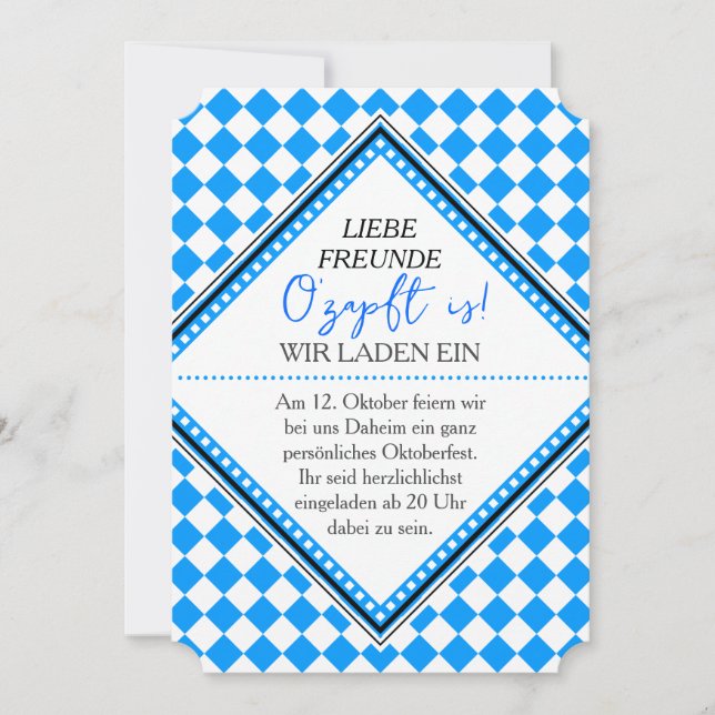 Convite Código QR do Oktoberfest para download (Frente)