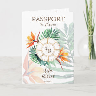 Convite Código QR do Passaporte de Casamento no Destino Tr