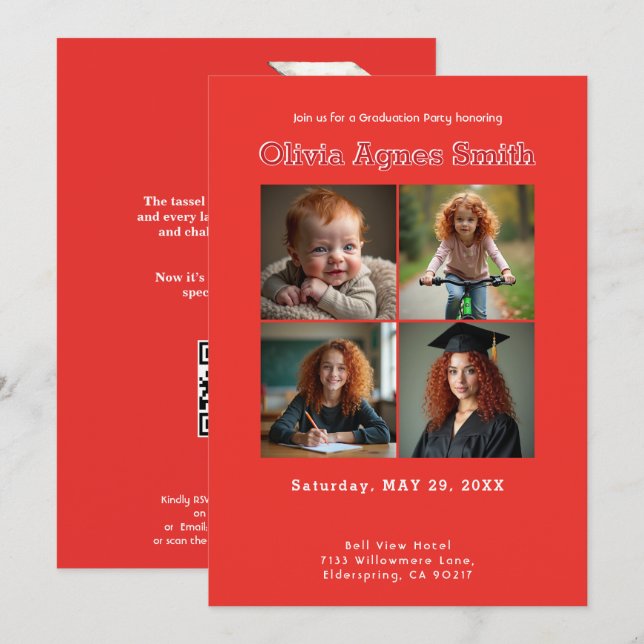 Convite Código QR do Red Legacy Collage (Frente/Verso)