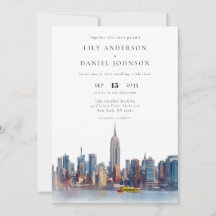 Código QR do Skyline de Nova York em Aquarela para