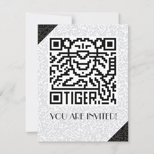 Convite Código QR do Tigre (Frente)