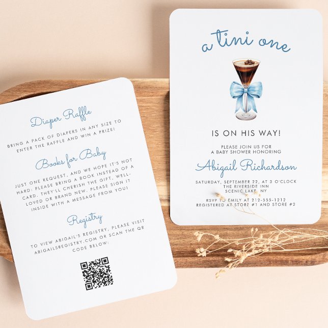Convite Código QR do Tini One Espresso Martini para Chá de (Criador carregado)