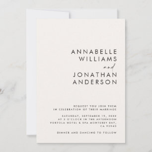 Convite Código QR dos Detalhes de Casamento Mínimo Moderno