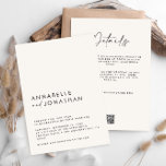 Convite Código QR dos Detalhes de Casamento Mínimo Moderno<br><div class="desc">Um casamento simples e elegante moderno,  detalhes e convite por código QR. Uma coleção moderna.</div>