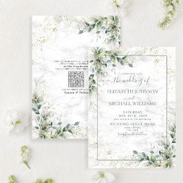 Convite Código QR Dusty Eucalyptus Dourado Greenerescência