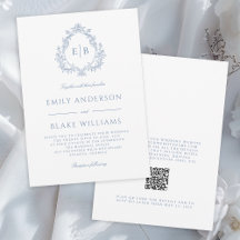 Código QR Elegante Derrame Formal Blue Casamento C