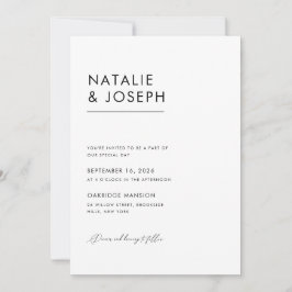 Convite Código QR Elegante Mínimo Moderno, Tudo Em Um Casa