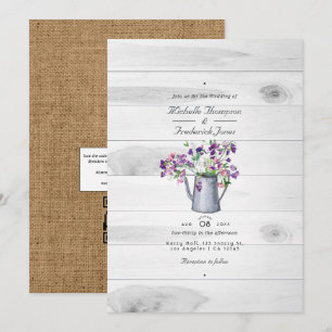 Convite Código QR Floral de Jardim Rústico Country para Ca