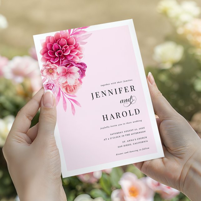 Convite Código QR Floral de Rosa Quente Vibrante Todos em  (Criador carregado)