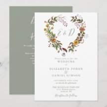 Código QR Floral Rústico Casamento Moderno Verde S