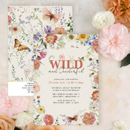 Convite Código QR Flores Presas Wild & OneMaravilha Aniver